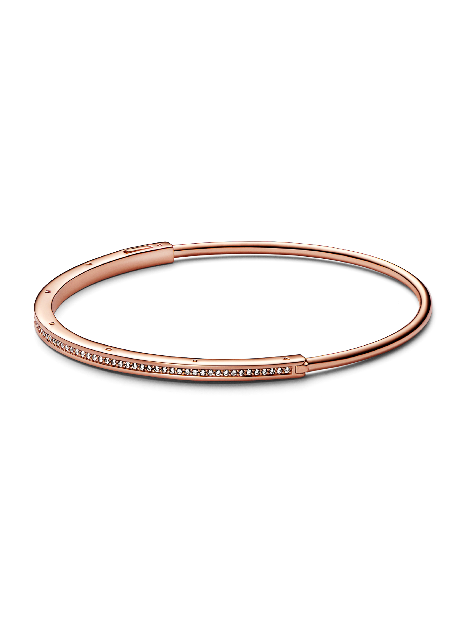 Brazalete rígido Pandora Signature I-D en Pavé