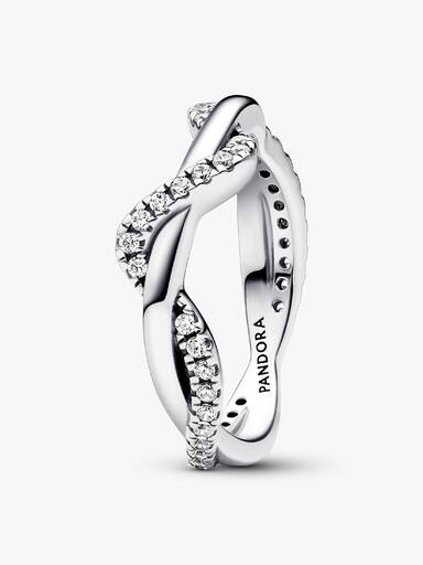 Anillo Ola Brillante Entrelazada