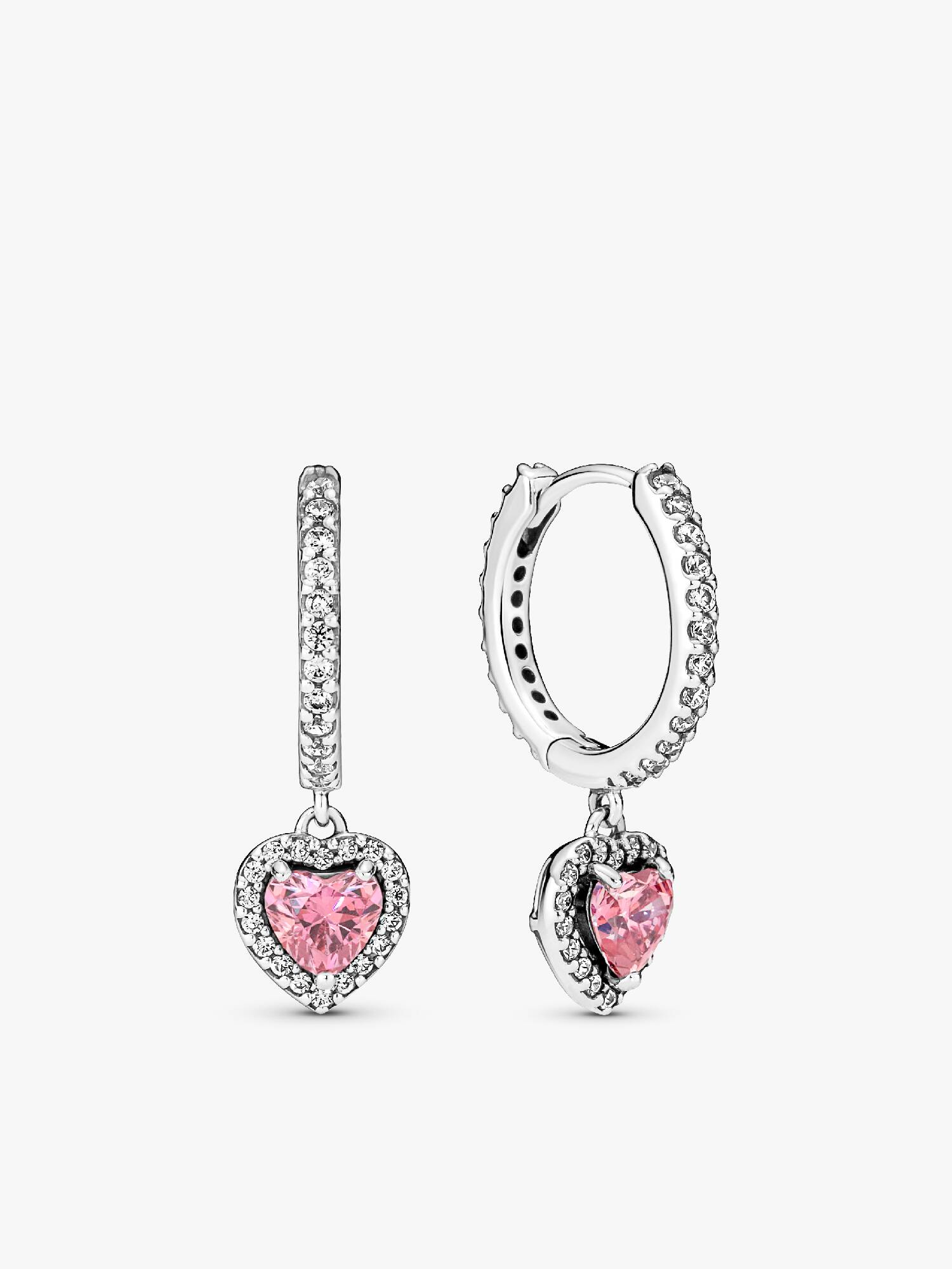 Aros tipo argolla Corazón Con Halo Resplandeciente