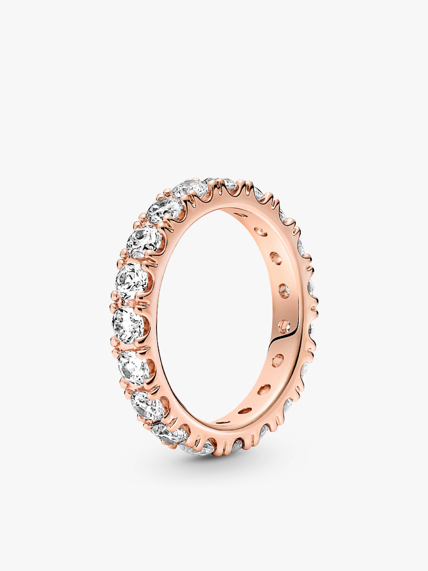 Anillo En Plata De Ley Eternity Brillante Recubrimiento en Oro Rosa 14k 48