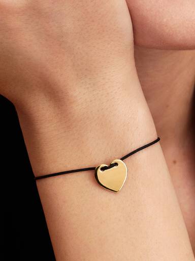 Brazalete Deslizante Corazón Negro Grabable