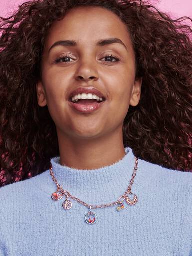 Collar De Cadena De Eslabones Recubrimiento en Oro Rosa De 14K Pandora Me 50 cm