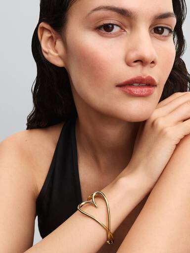 Brazalete Rígido Corazón Forma Orgánica
