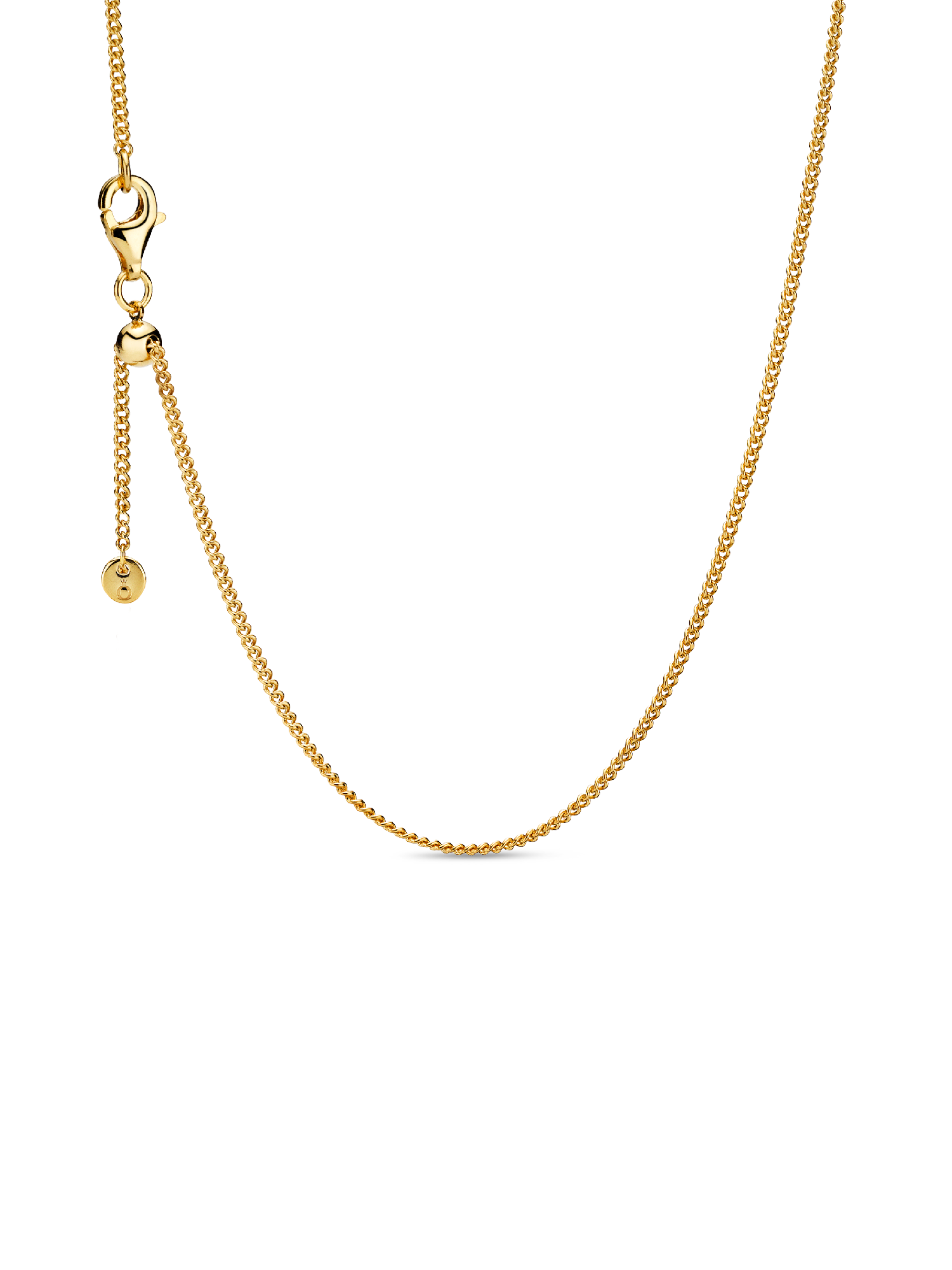 Collar de cadena de bordillo Bañado en Oro de 14k