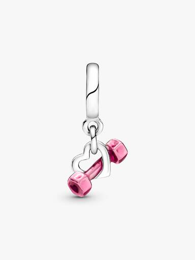 Charm Colgante Mancuerna Y Corazón