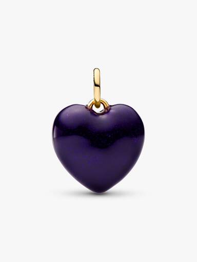 Charm colgante de corazón inflado púrpura