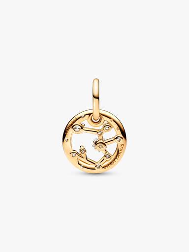 Charm Colgante Zodiaco Sagitario Recubrimiento en Oro de 14k Talla única