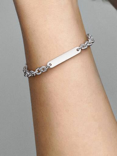 Brazalete De Eslabones Con Barra