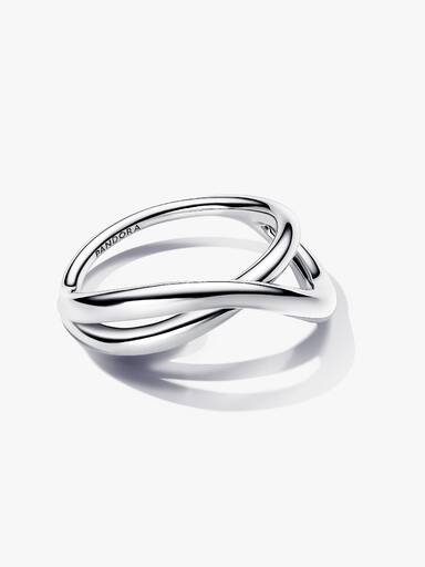 Anillo Infinito Forma Orgánica Plata