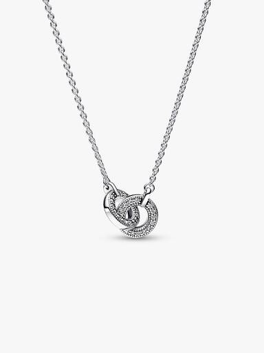 Collar Pavé Entrelazado Pandora Signature Pandora Plata Esterlina 45 cm