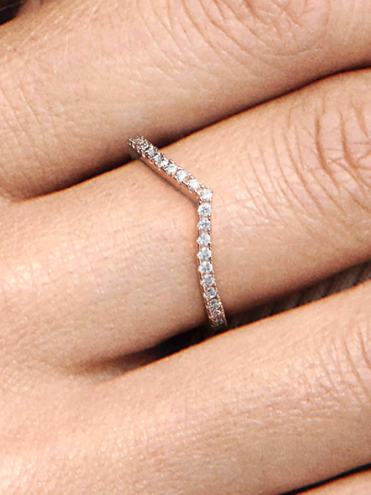 Anillo Deseos Brillantes Bañado en Oro Rosa de 14k