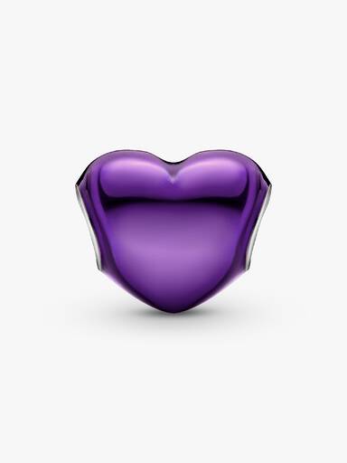 Charm Corazón Morado Metálico