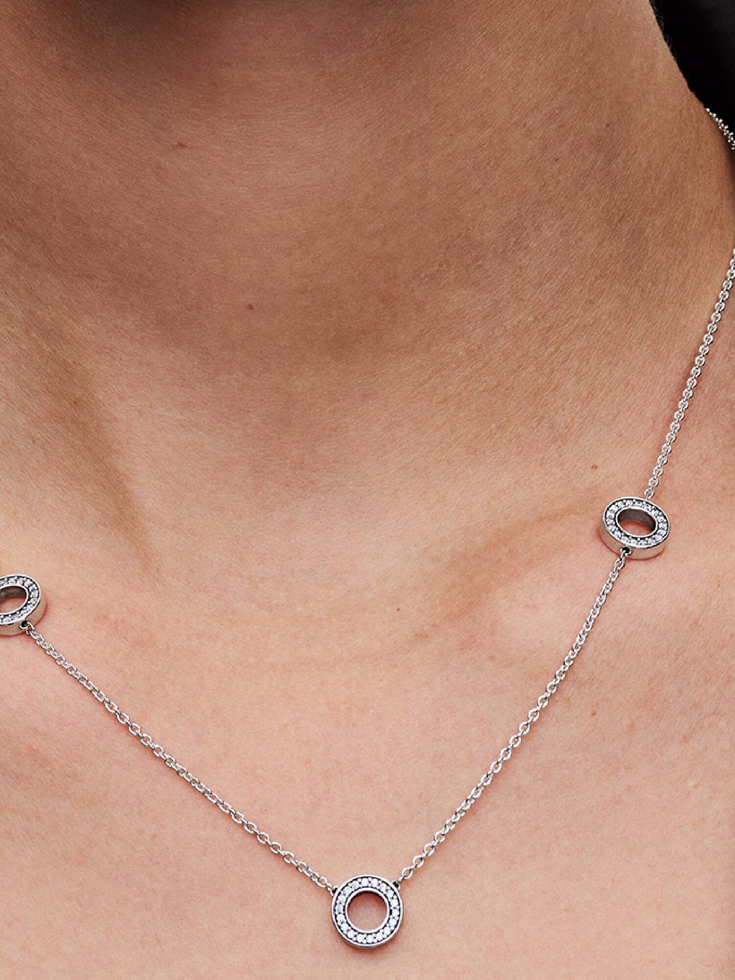 Collar de Cadena Círculos de Pavé 50 cm
