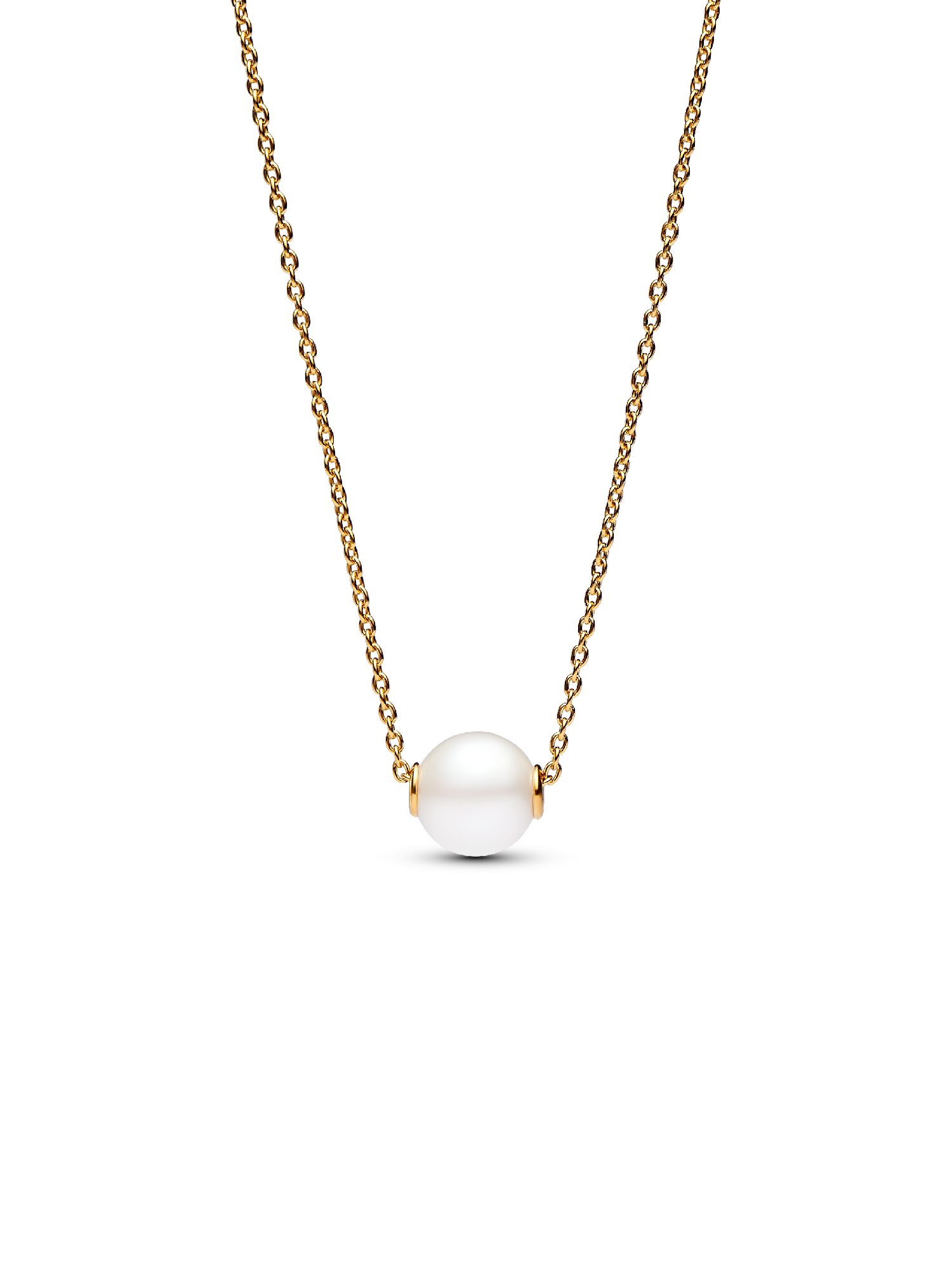 Collar Perla Cultivada de Agua Dulce Tratada Recubrimiento en Oro 14K