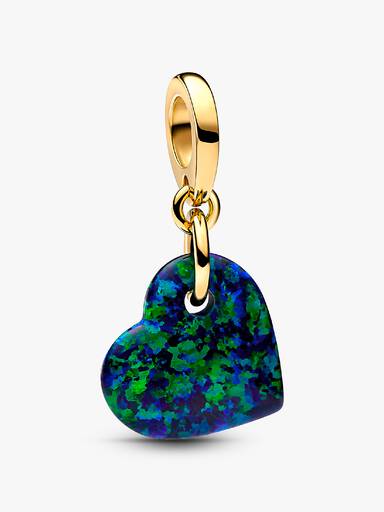 Charm Colgante Corazón Verde Opalescente Talla única