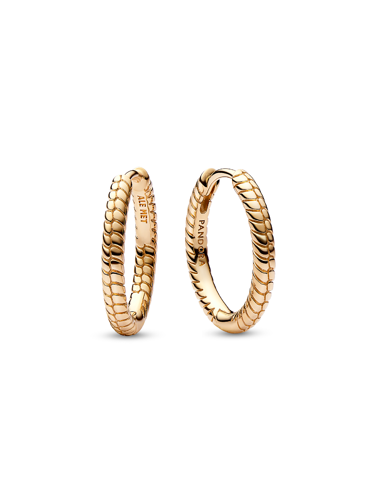 Aros de argolla Pandora Moments para Charm Pequeños Bañado en Oro de 14k