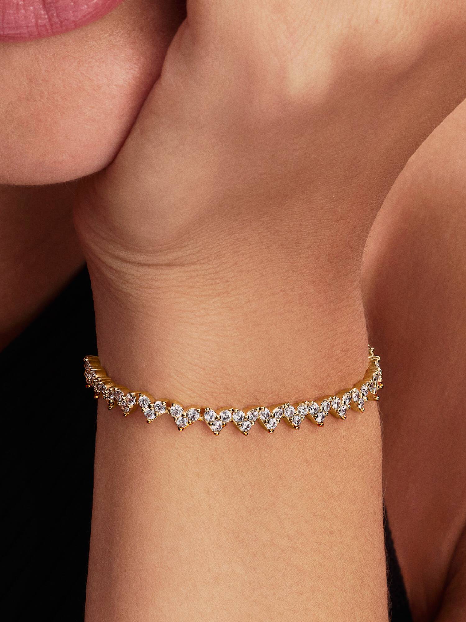 Brazalete Corazón Triple Piedra