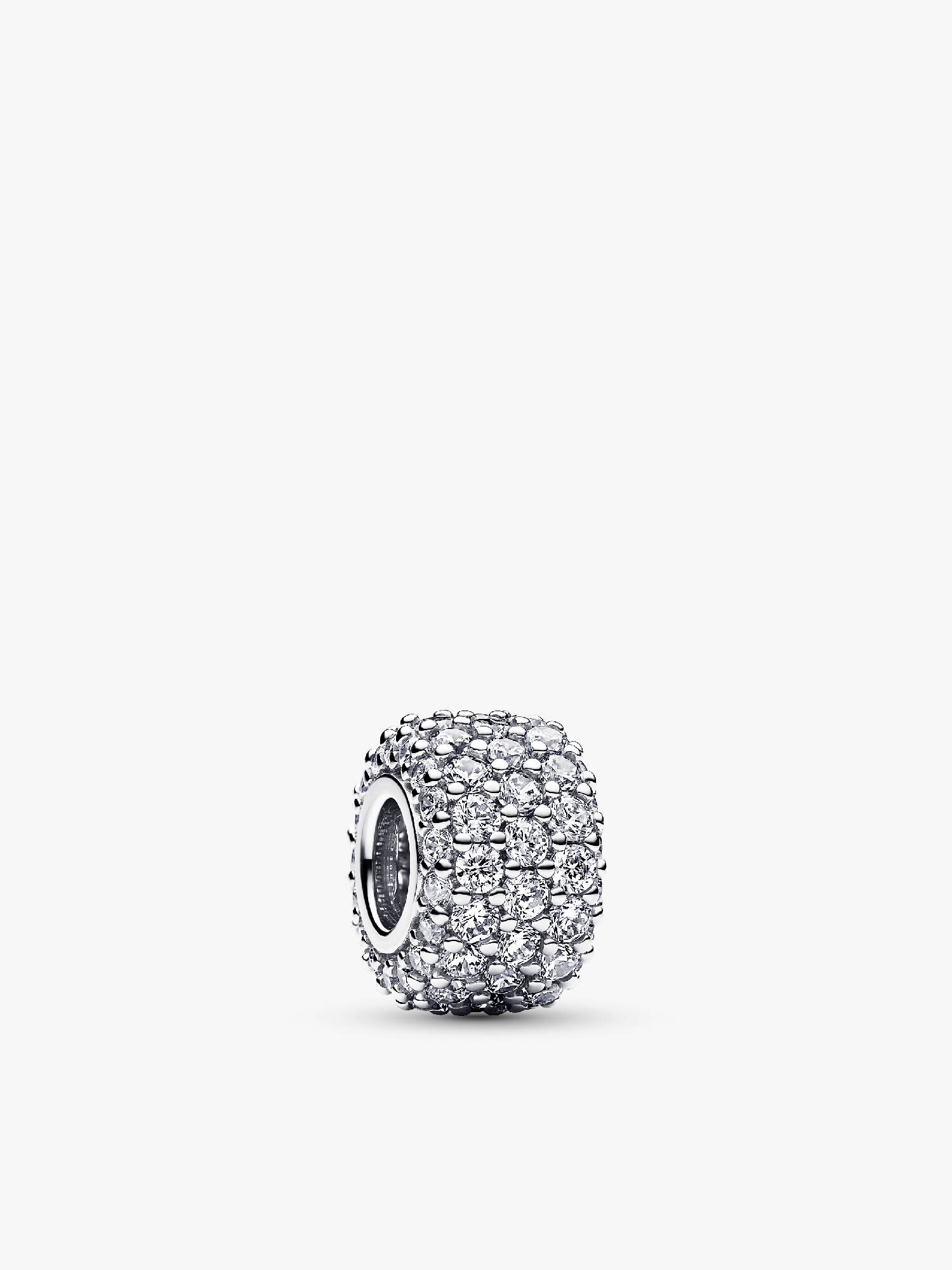 Charm Triple Fila de Brillante Pavé Plata