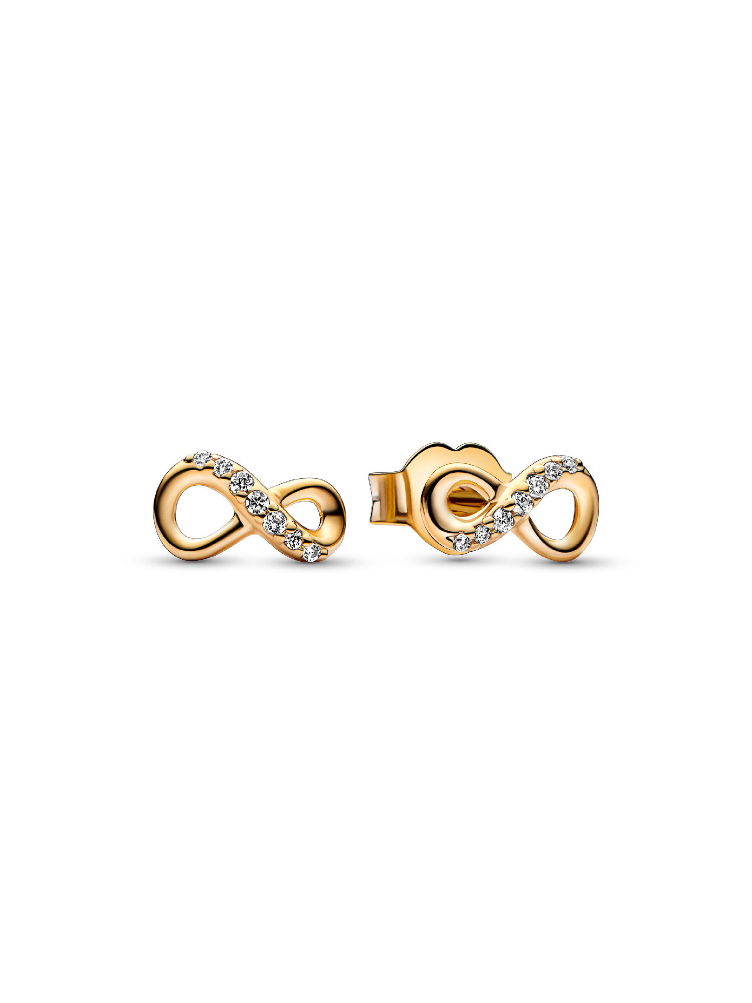 Aros de Botón Infinito Brillante