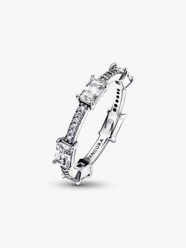 Anillo Barras rectangulares en pavé reluciente