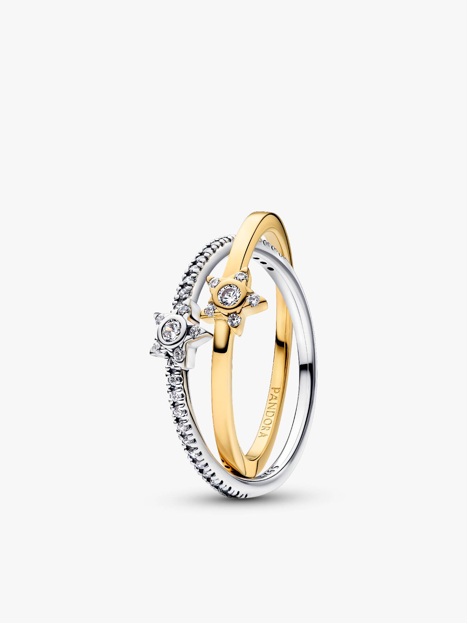 Anillo Estrella Brillante Cruzado