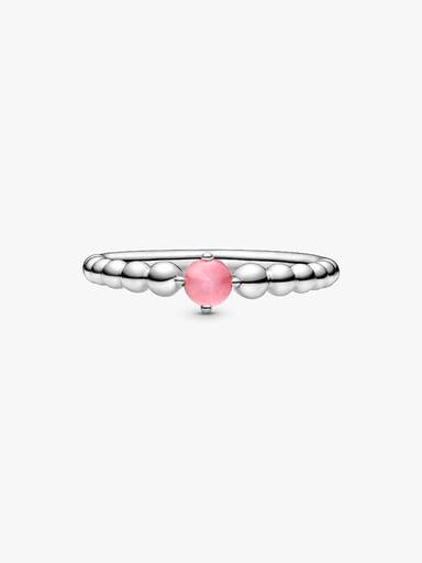 Anillo de cuentas con piedra natal de octubre