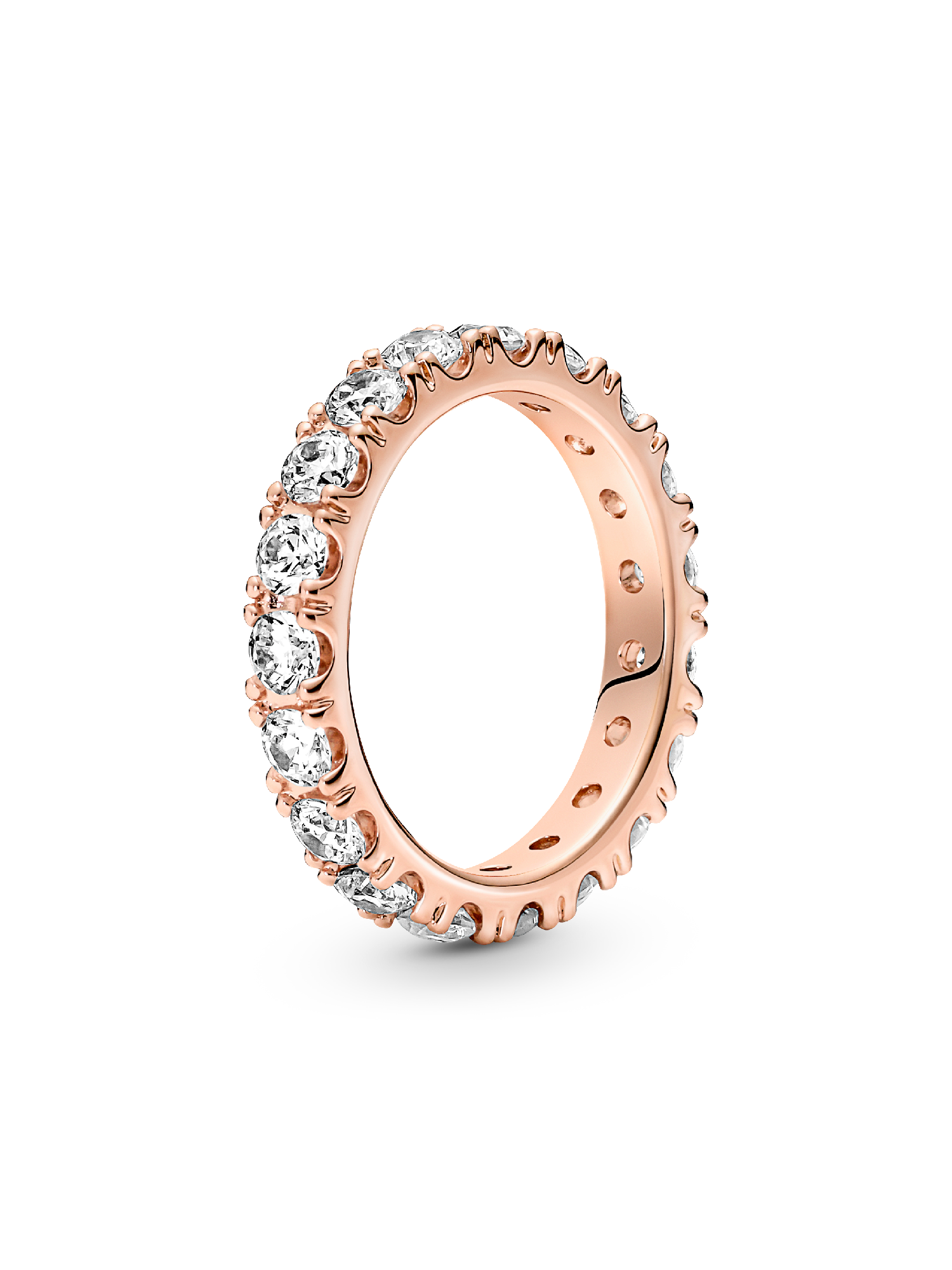 Anillo En Plata De Ley Eternity Brillante Recubrimiento en Oro Rosa 14k 48