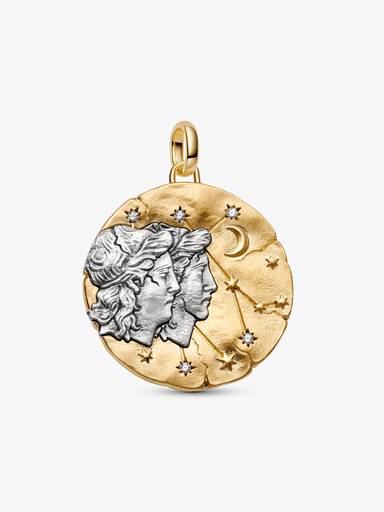 Charm Medallón grande del signo del zodíaco Géminis