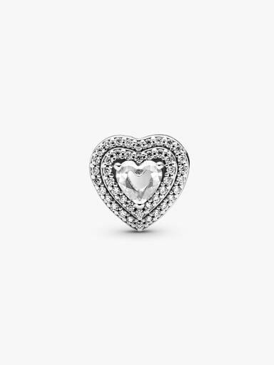 Charm Corazones Nivelados Brillantes