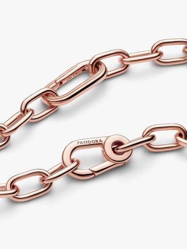 Collar De Cadena De Eslabones Recubrimiento en Oro Rosa De 14K Pandora Me 50 cm