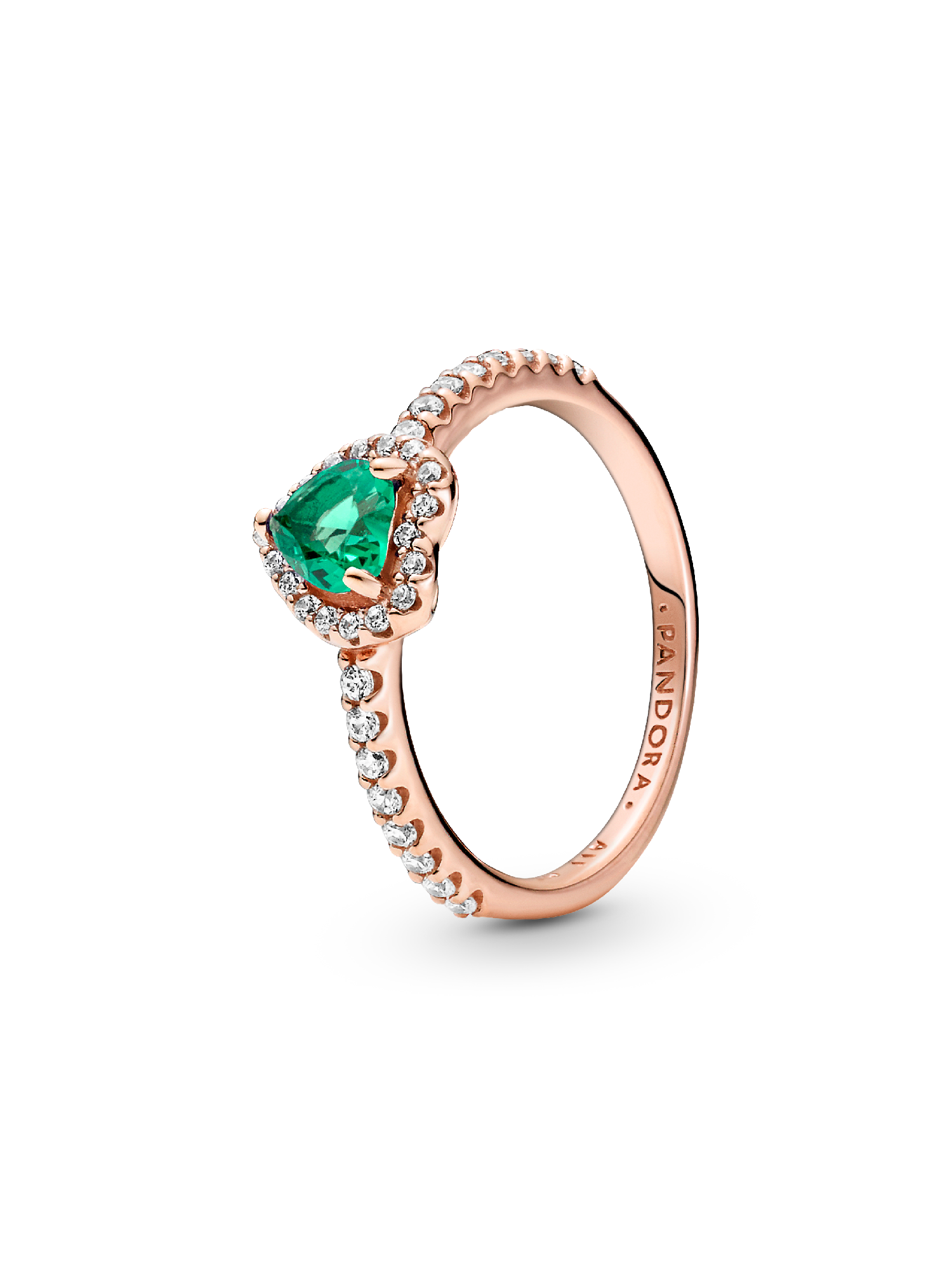 Anillo Con Un Recubrimiento En Oro Rosa De 14k Corazón Brillante Elevado 48