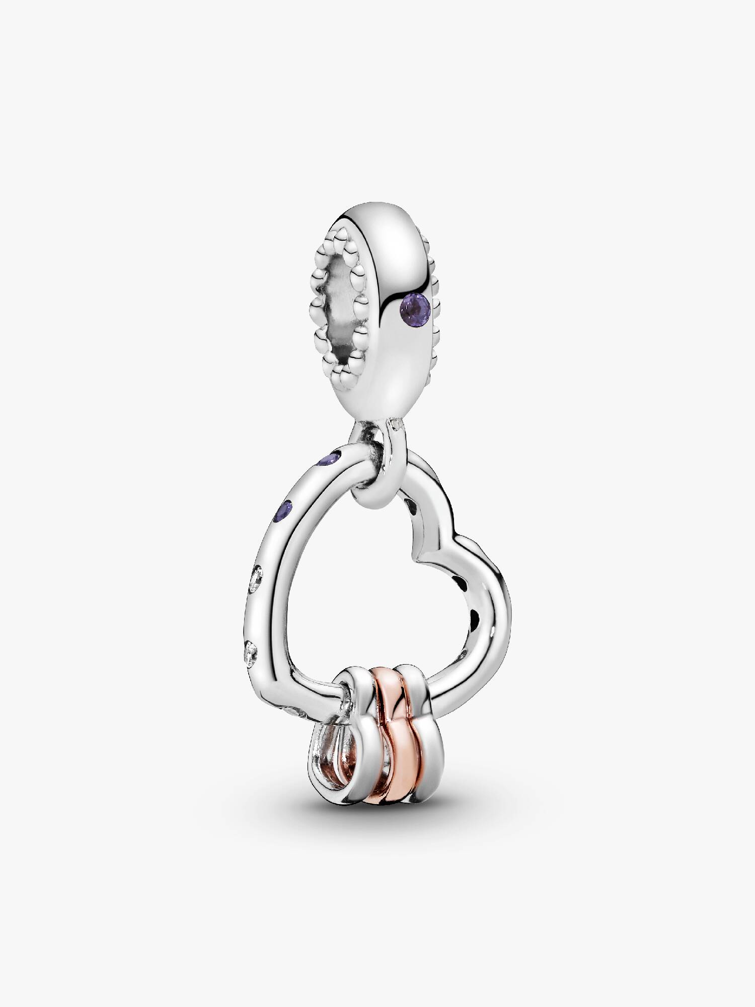 Charm Colgante Corazón Lleno De Amor Bañado en Oro Rosa de 14k