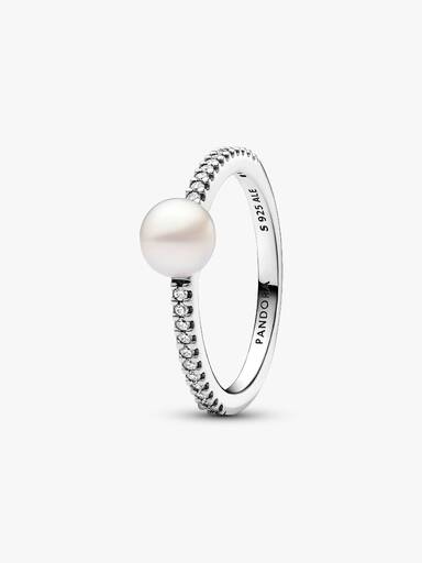 Anillo Perla Cultivada de Agua Dulce Tratada y Pavé 50