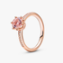 Anillo Solitario Corona Brillante Rosa Bañado en Oro Rosa de 14k Anillo Solitario Corona Brillante Rosa Bañado en Oro Rosa de 14k