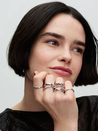 Anillo Infinito Forma Orgánica Plata