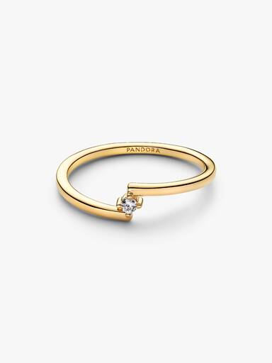 Anillo Solitario de banda abierta