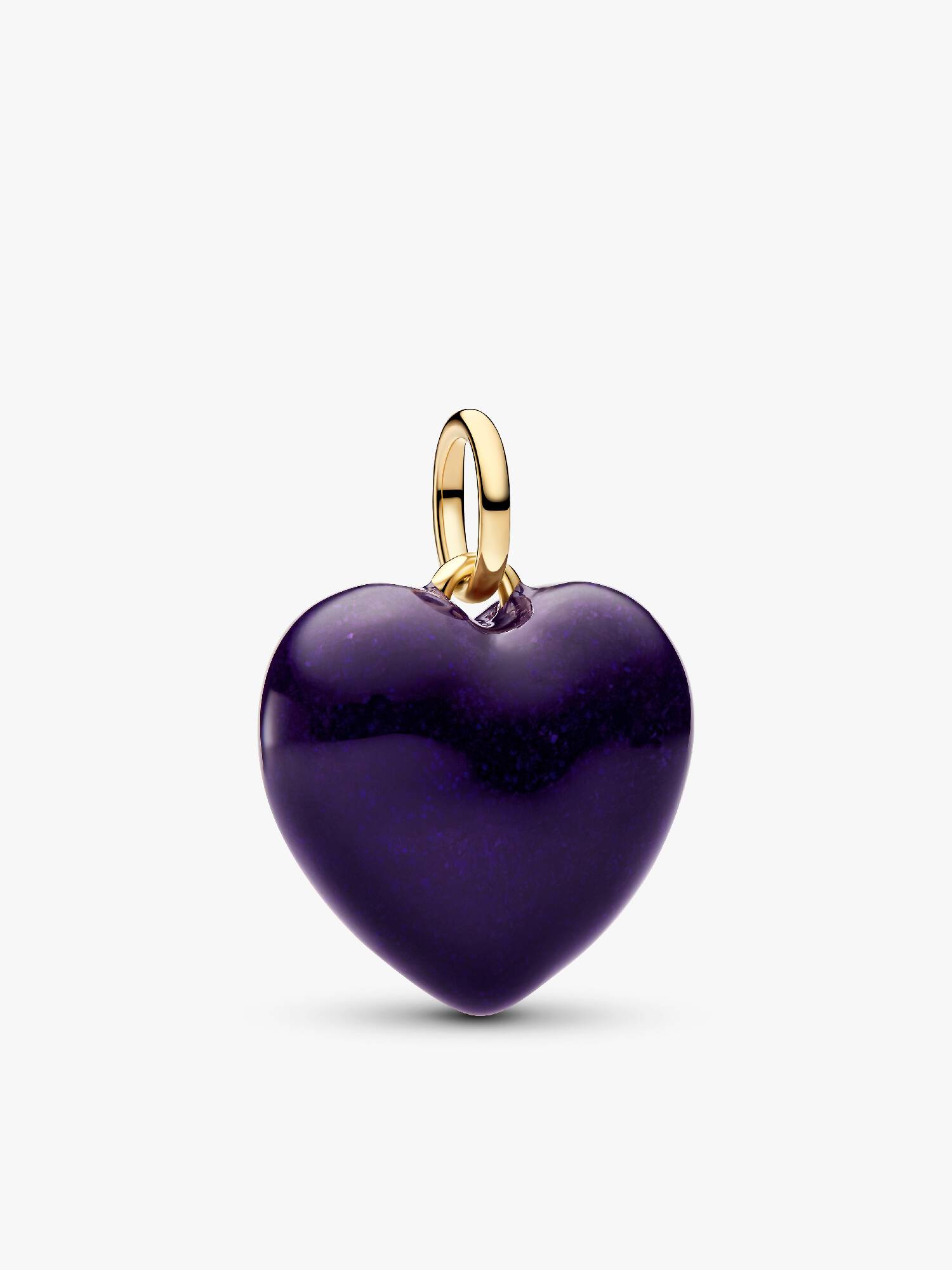 Charm colgante de corazón inflado púrpura