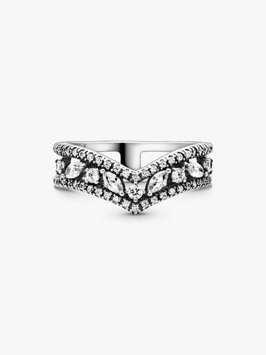 Anillo Hueso de los deseos doble talla marquise reluciente