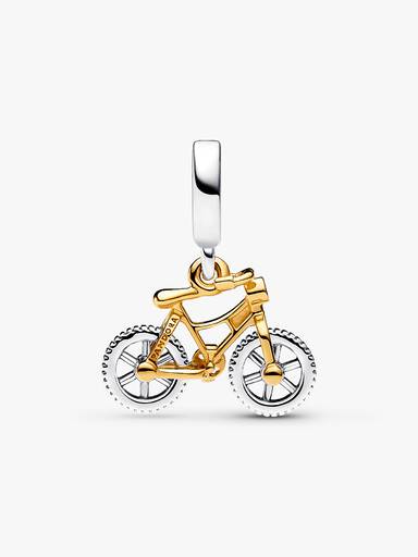 Charm Colgante Ruedas de Bicicleta Girando en Dos Tonos Talla única