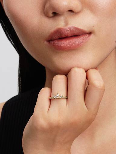 Anillo Ramo Herbario Brillante