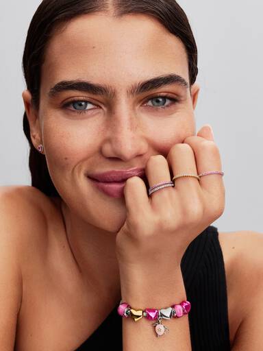 Anillo de Banda Brillante Rosa