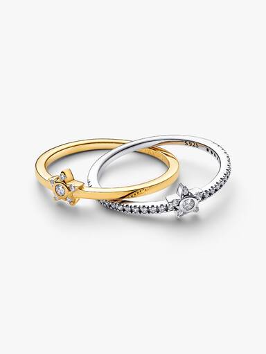 Anillo Estrella Brillante Cruzado