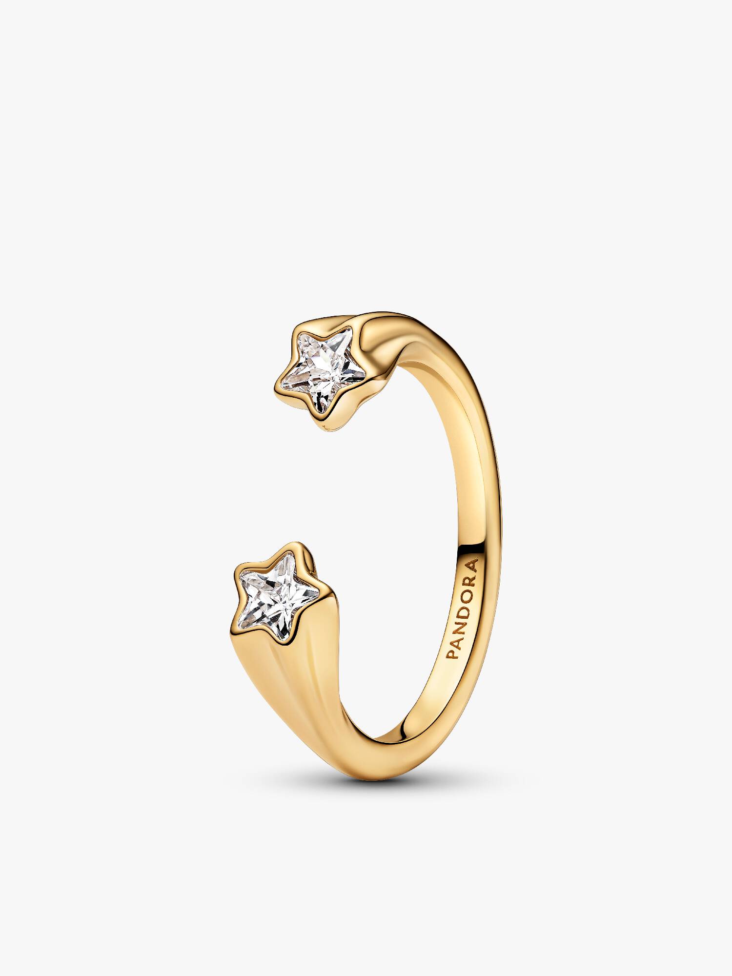Anillo Abierto Estrellas Fugaces Dorado