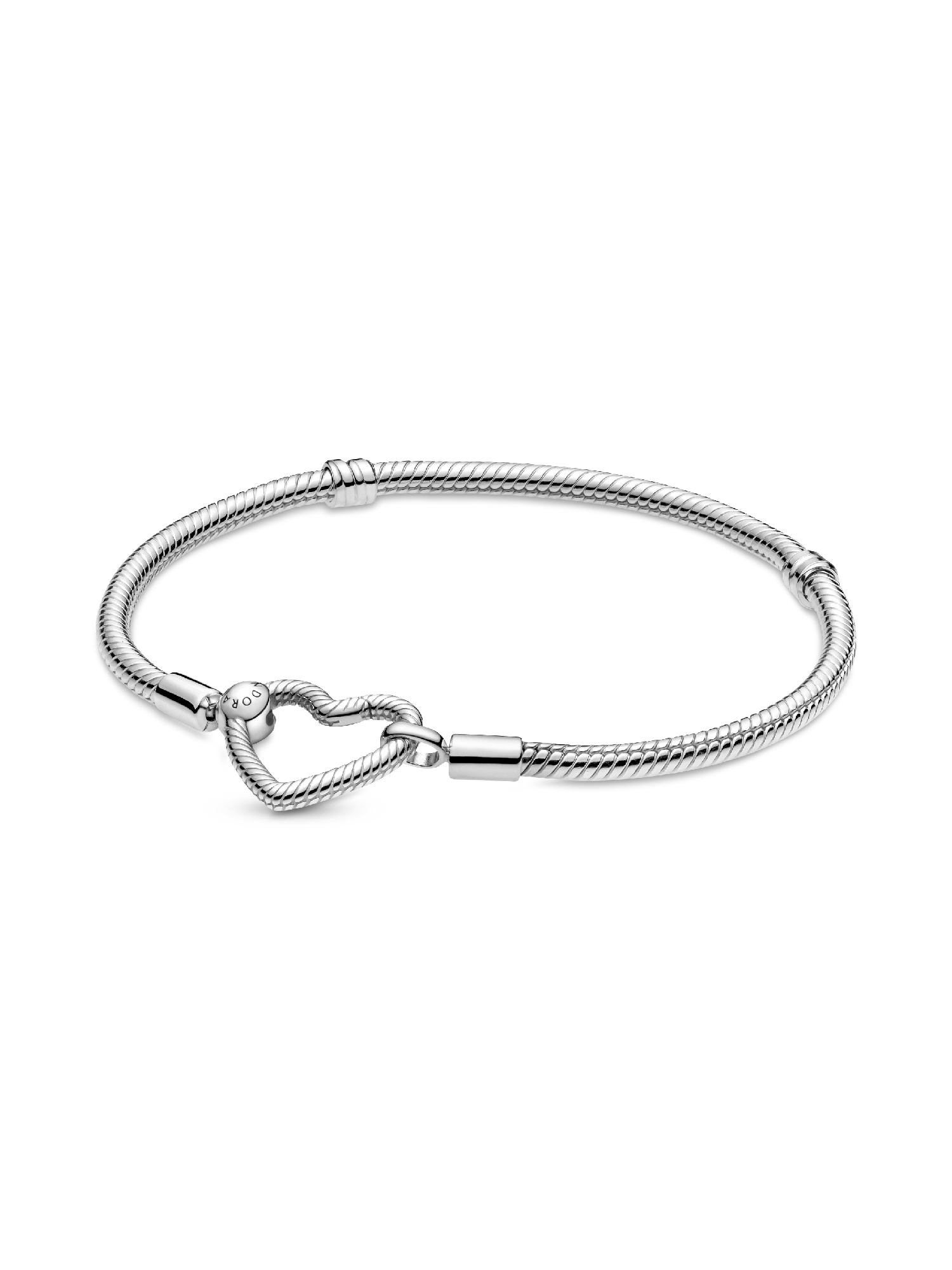 Brazalete Cadena De Serpiente Con Cierre De Corazón Pandora Moments