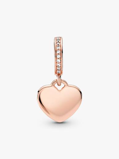 Charm Dije Etiqueta de Corazón para Grabar Rosa