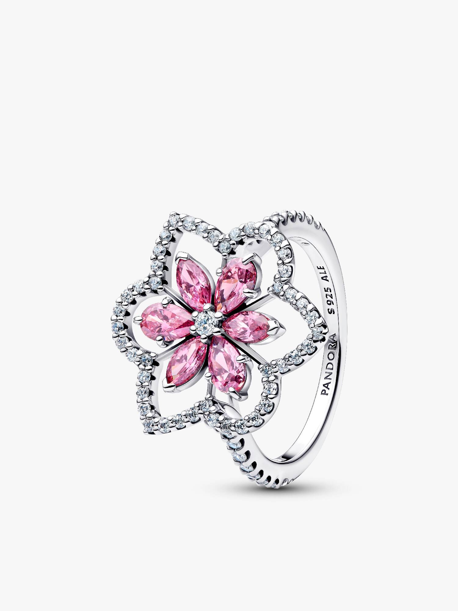 Anillo de cóctel de doble flor
