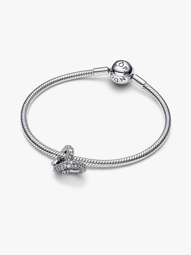 Charm Corazón Nudo Infinito y Pavé Talla única