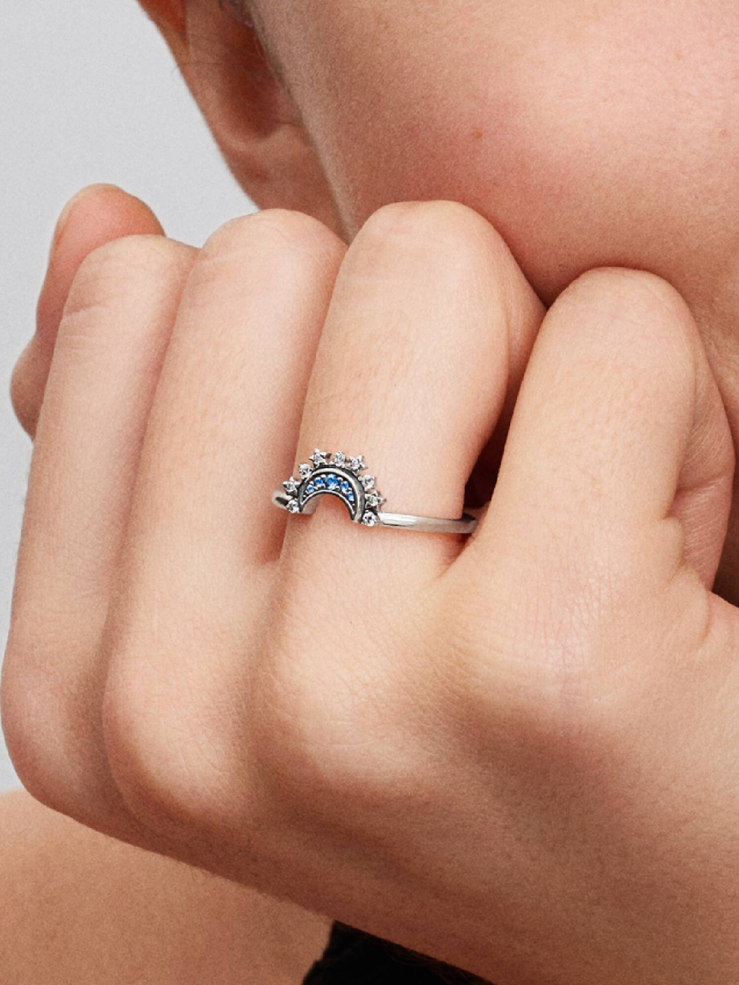 Anillo Luna Celestial Azul