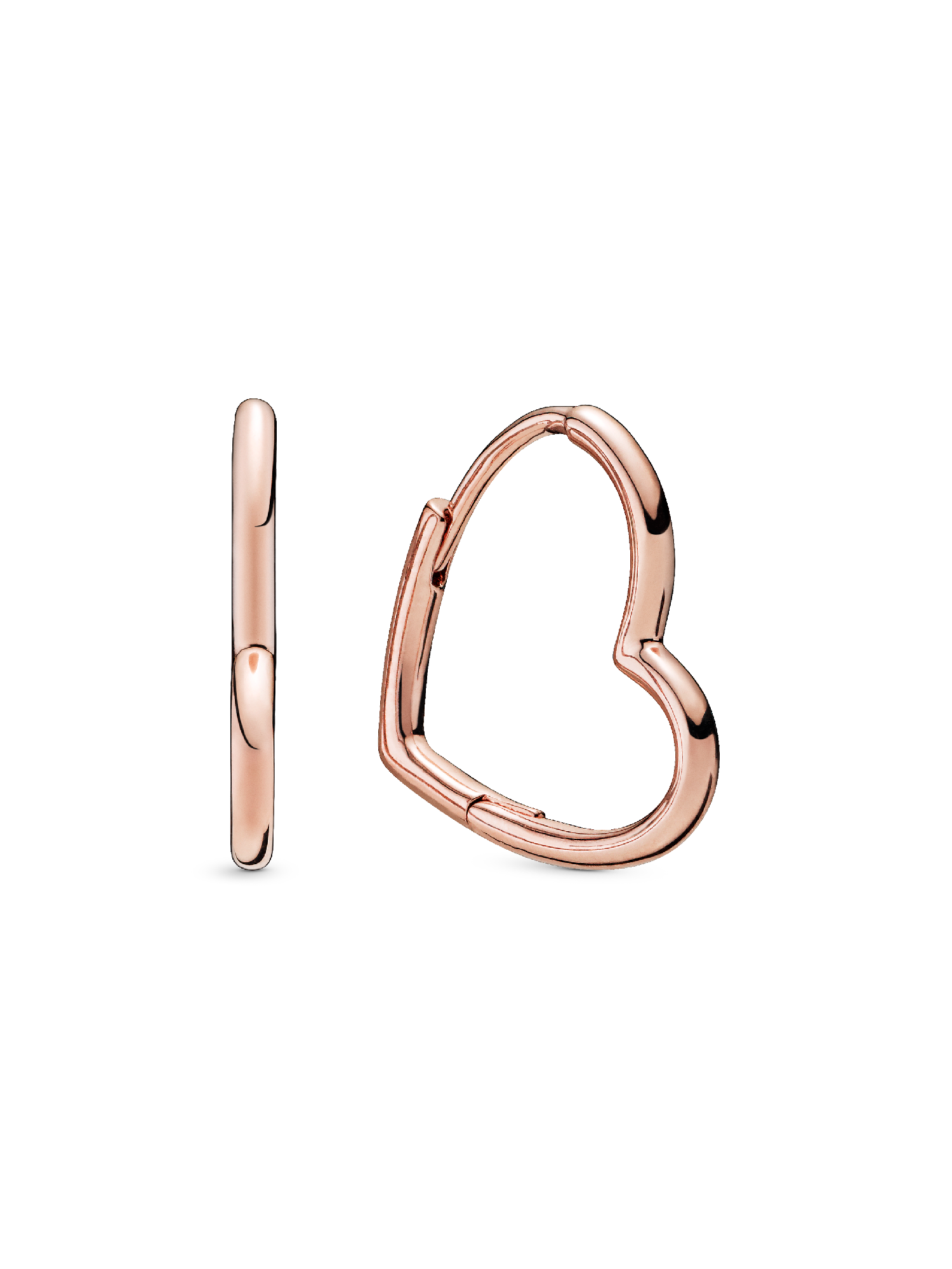 Aros tipo argolla Corazón asimétrico Bañado en Oro Rosa de 14k