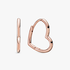 Aros tipo argolla Corazón asimétrico Bañado en Oro Rosa de 14k Aros tipo argolla Corazón asimétrico Bañado en Oro Rosa de 14k